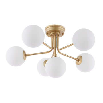 Olivier Parisian 24" Globe Modern Industrial Iron Bistro LED Semi Flush Mount